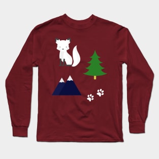 Arctic Fox - Winter Pattern Long Sleeve T-Shirt